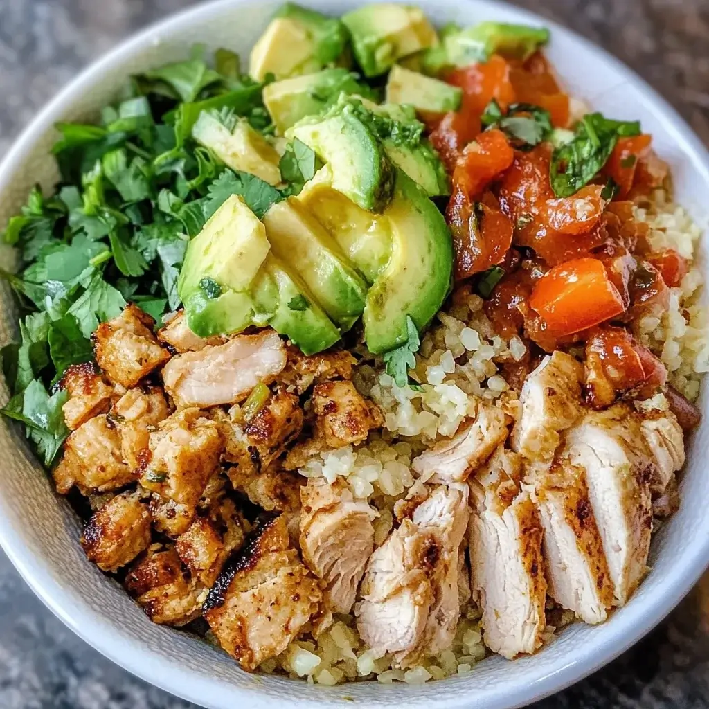 Cauliflower Rice Turkey Bowl with Avocado