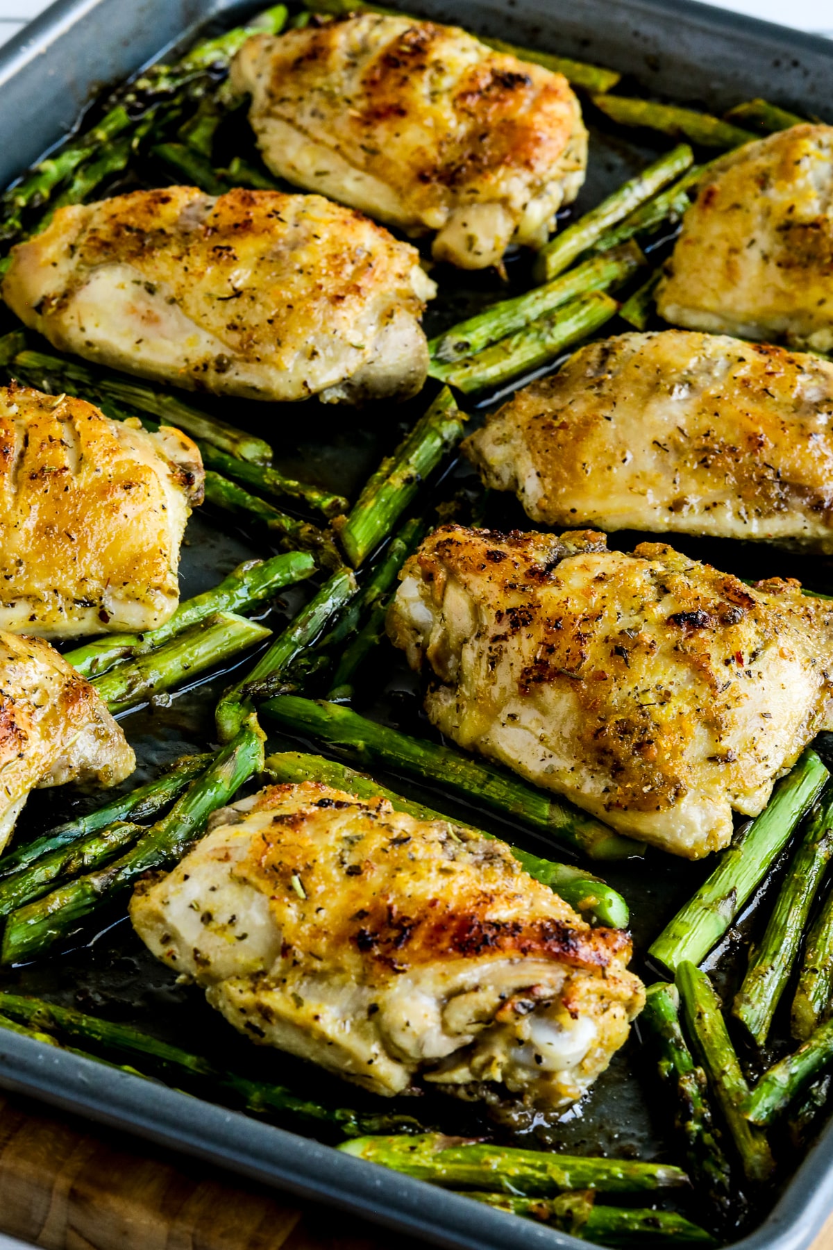 Pan-Seared Chicken Thighs with Asparagus and Chive Butter