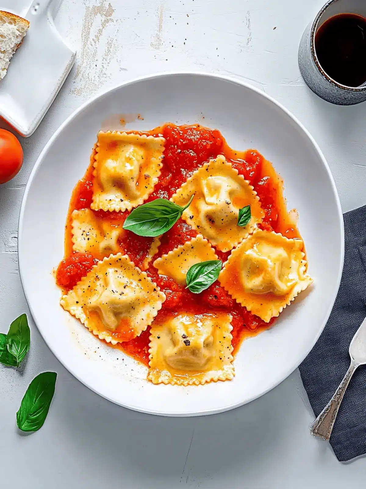Baked Ravioli with Sweet and Sour Tomato Sauce