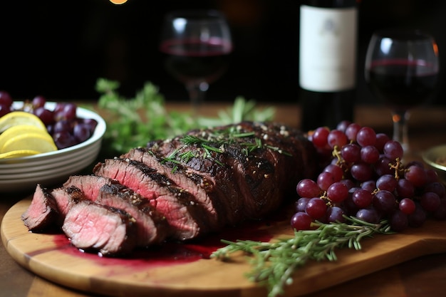 Grilled Beef Tenderloin with Red Wine Reduction