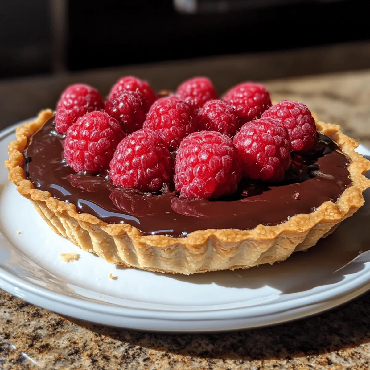 Oven-Baked Dark Chocolate Raspberry Tart