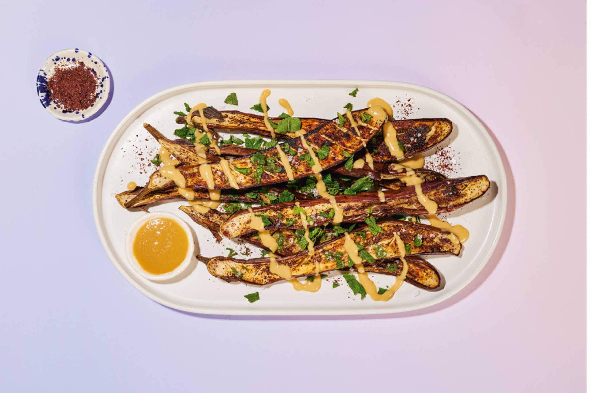 Sumac-Spiced Roasted Eggplant with Yogurt Drizzle
