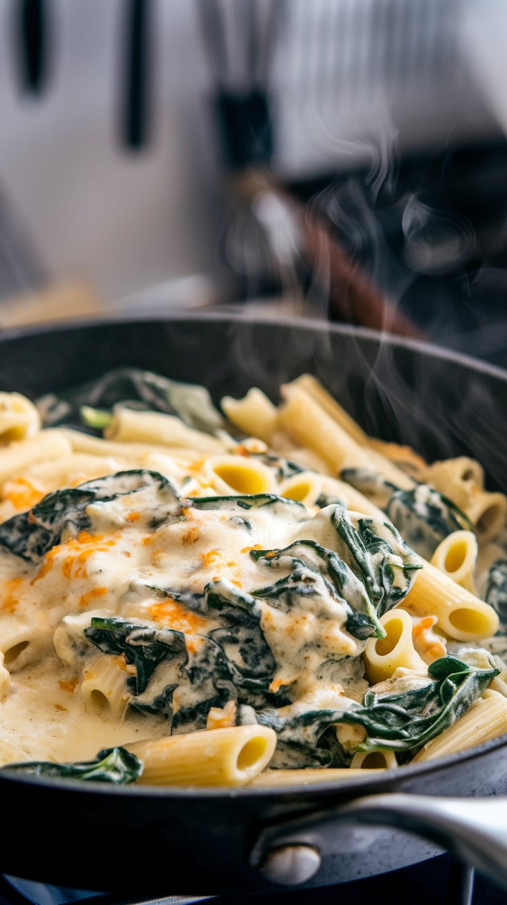 One-Pot Pasta with Cannellini Beans and Spinach
