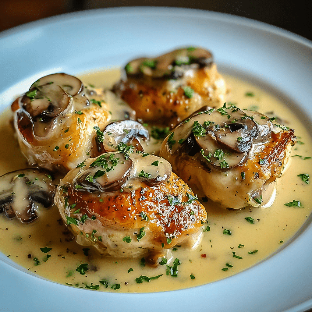 Pan-Seared Chicken Thighs with Mushroom Cream Sauce