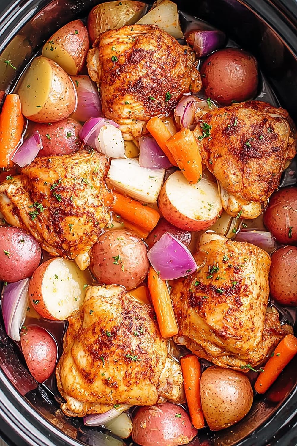 Slow-Cooked Chicken Thighs with Carrots and Potatoes