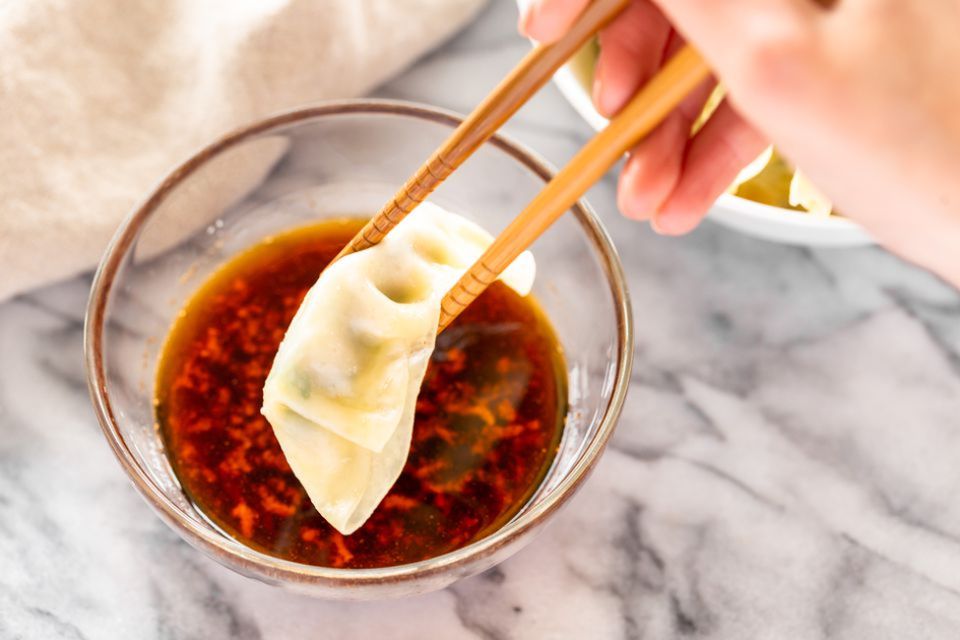 Steamed Tofu Dumplings with Ginger-Scallion Dipping Sauce