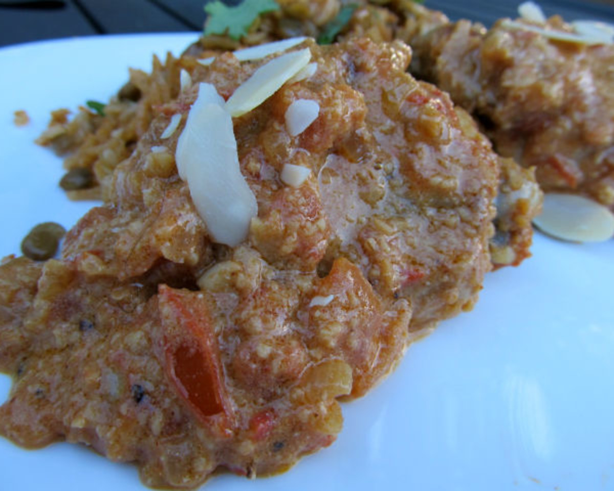 Braised Kashmiri Chicken with Saffron and Almonds