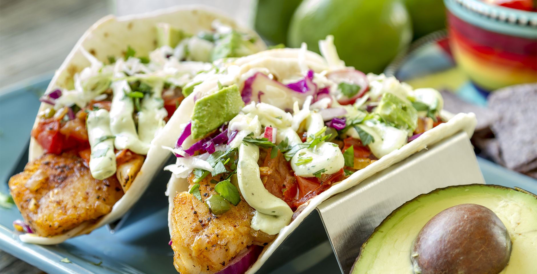 Walleye Fish Tacos with Pickled Red Onions and Lime Crema