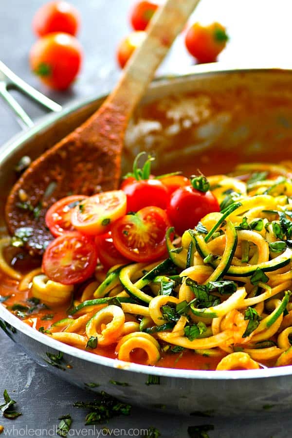 Tomato-Basil Zucchini Noodles