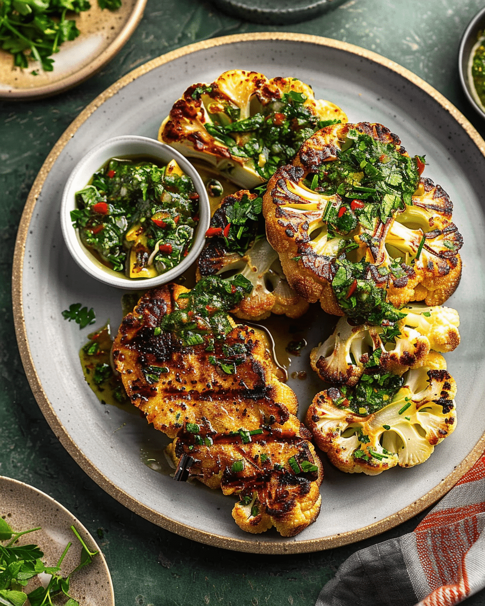 Smoky Paprika Cauliflower 'Steak' with Chimichurri