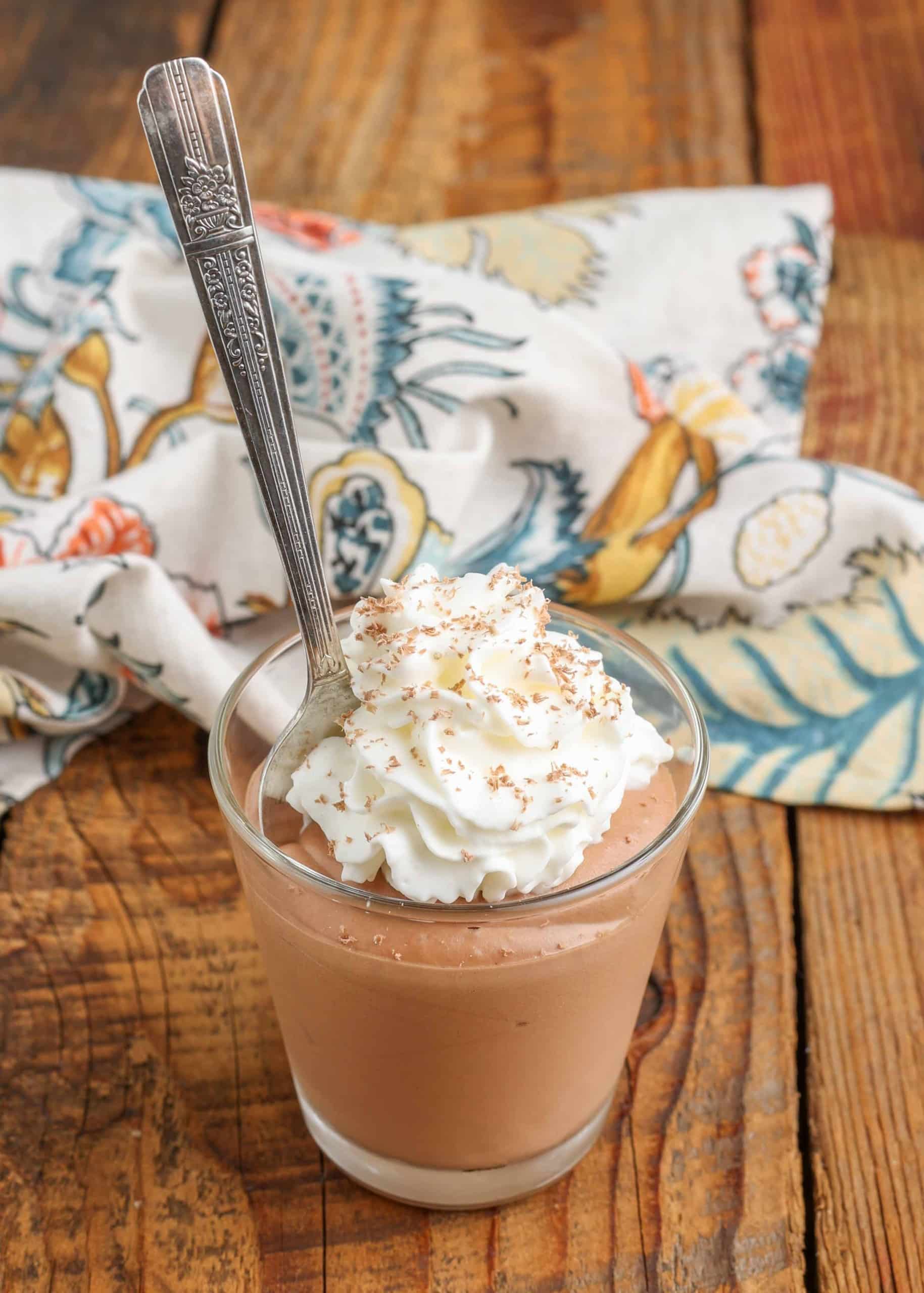 No-Bake Chocolate Mousse with Whipped Cream