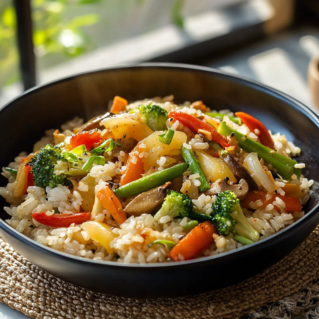 Stir-Fried Rice with Vegetables and Egg