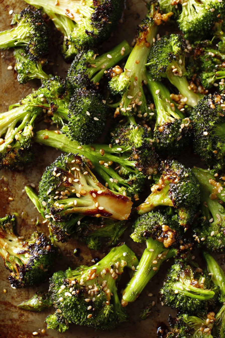 Miso-Tahini Roasted Broccoli with Almonds