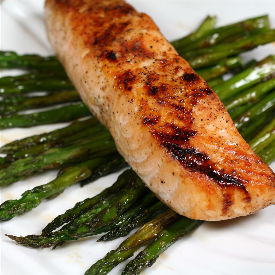 Honey-Soy Glazed Salmon with Steamed Asparagus