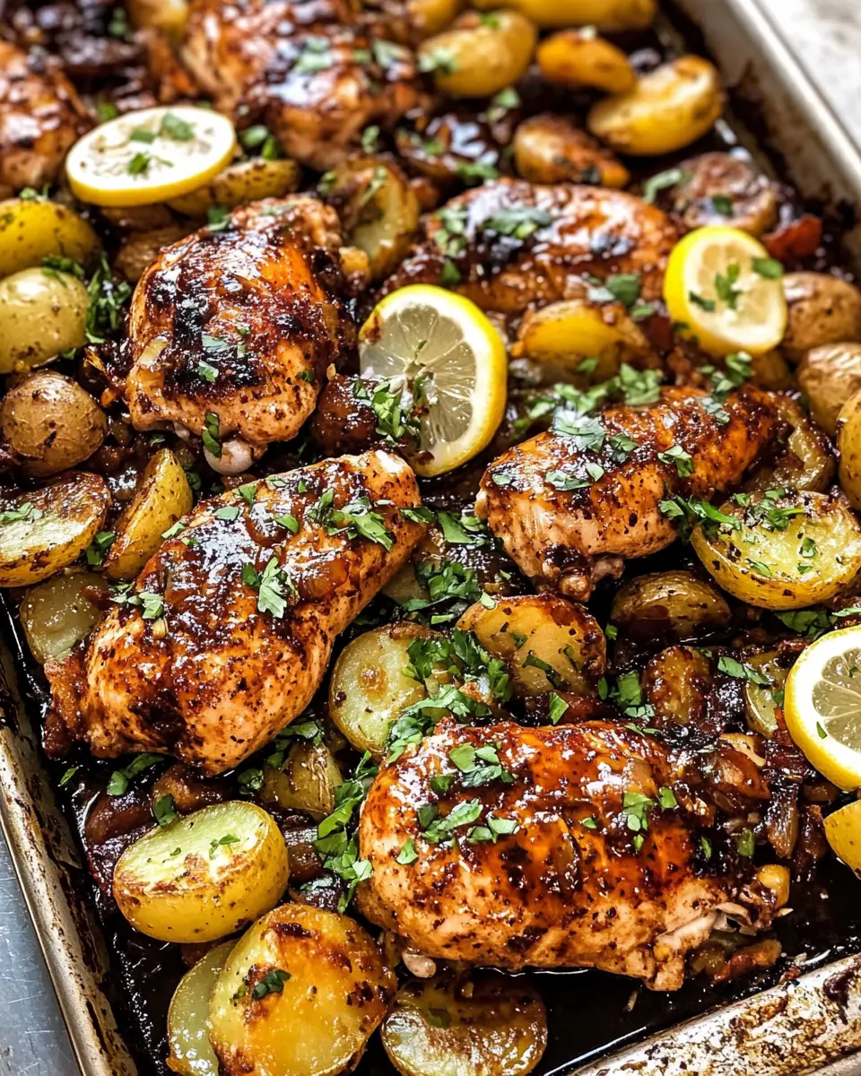 Sheet Pan Lemon-Ginger Chicken with Sweet Potatoes