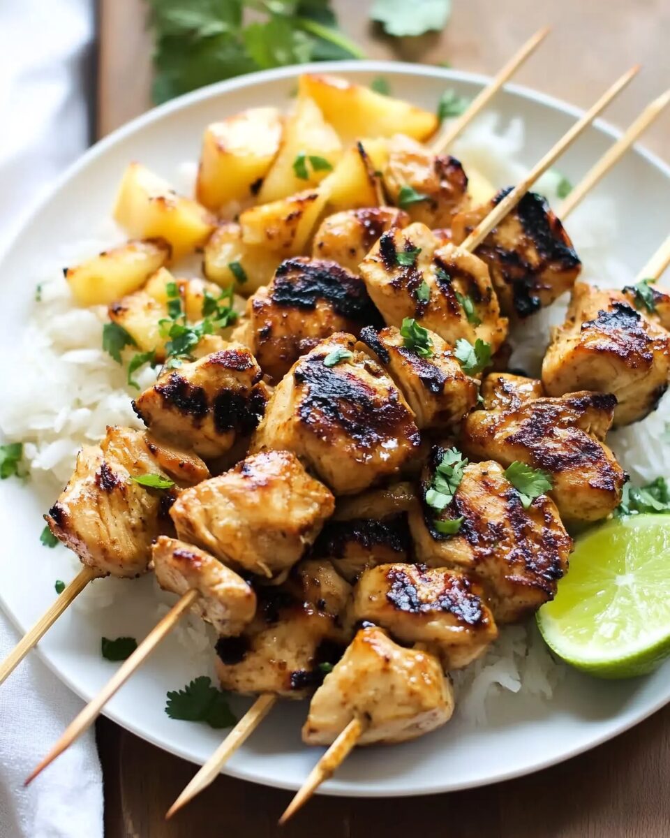 Grilled Coconut-Pineapple Chicken Skewers