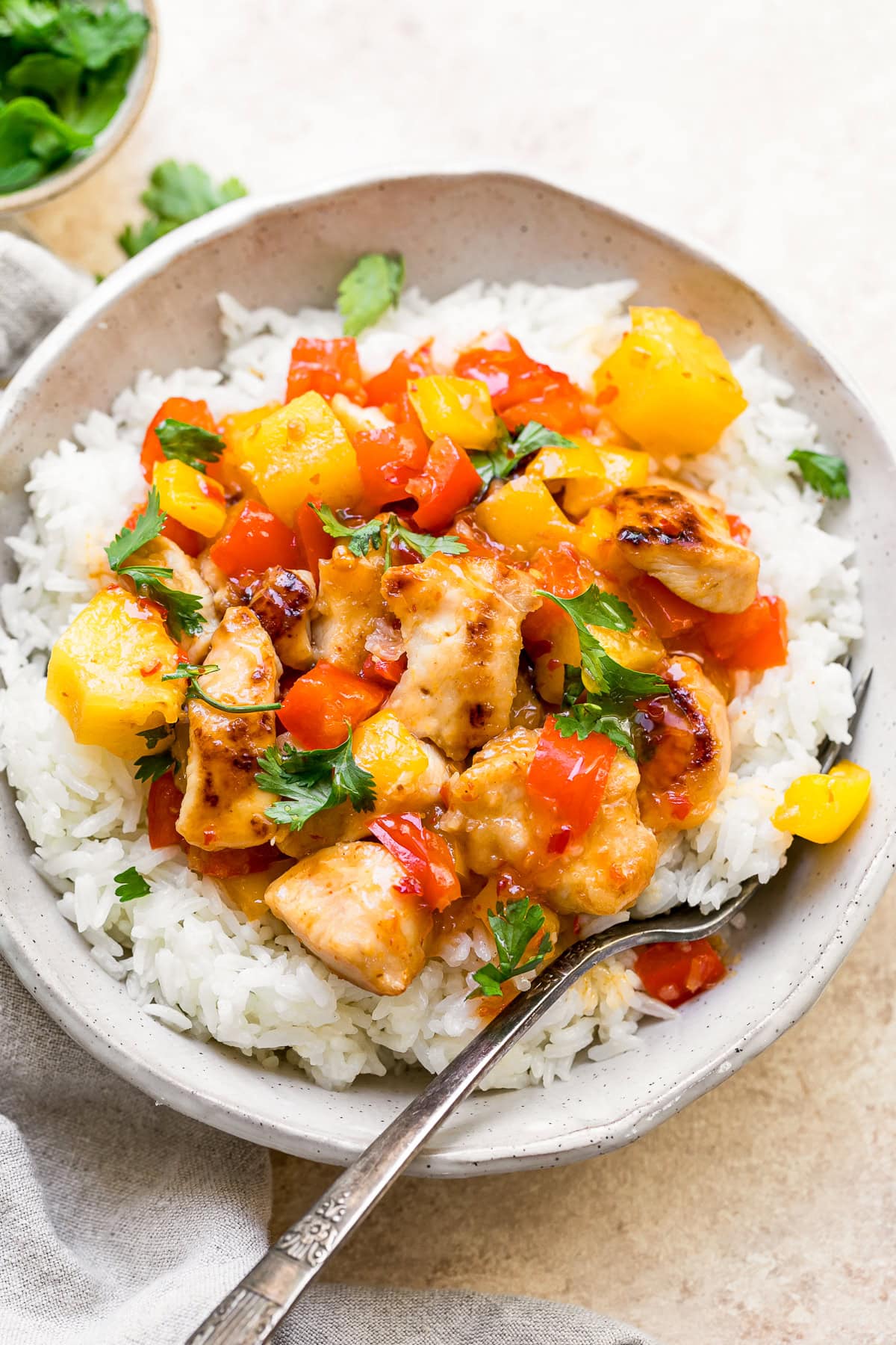 Coconut Milk Stir-Fry with Pineapple and Bell Peppers