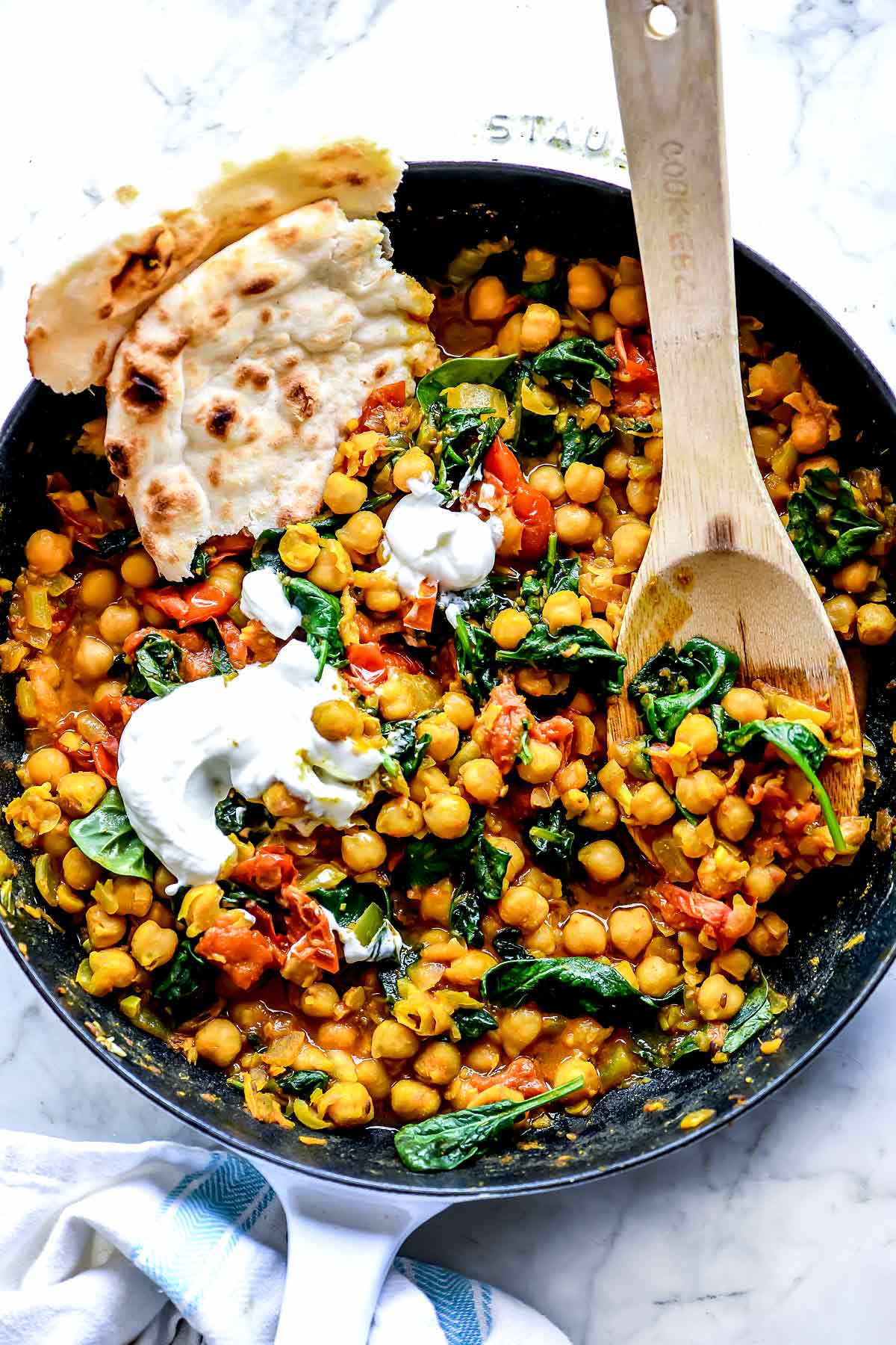 Simmered Chana Masala with Fresh Spinach