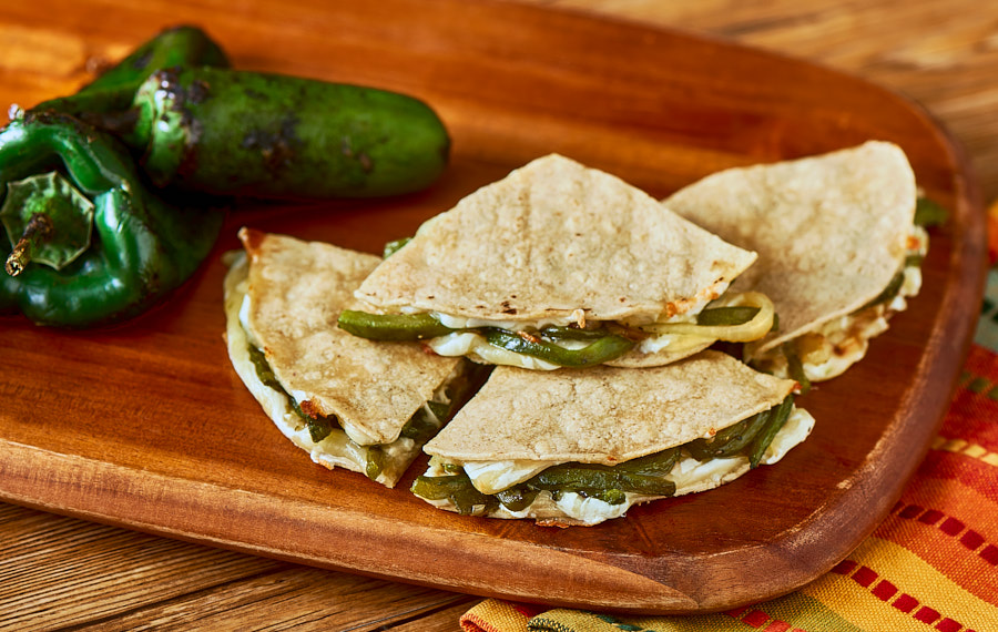 Oaxacan Quesillo Tacos with Roasted Poblano