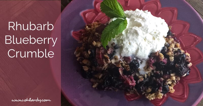 Rhubarb-Blueberry Crumble with Oat Crust