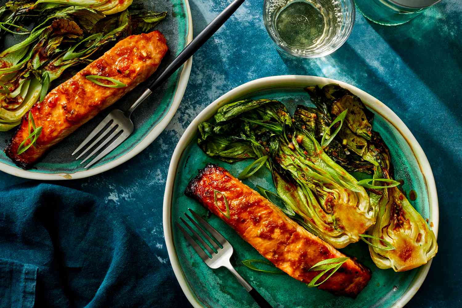 Air Fryer Sesame-Ginger Salmon with Bok Choy