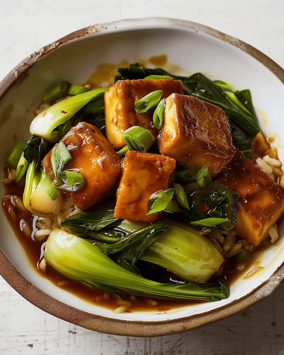 Honey-Soy Glazed Tofu with Bok Choy and Sesame Rice