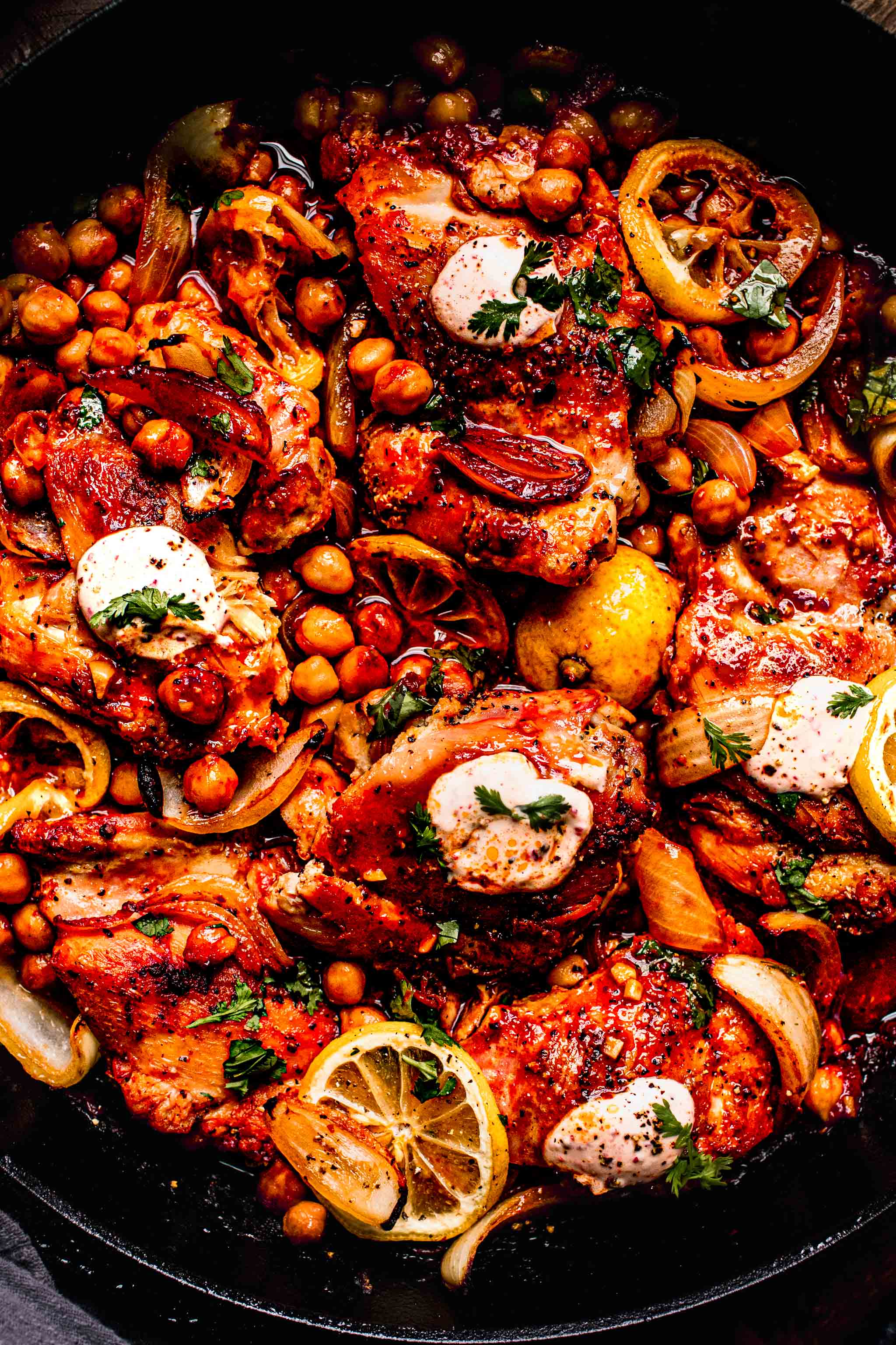 Harissa-Roasted Chicken with Chickpeas and Vegetables