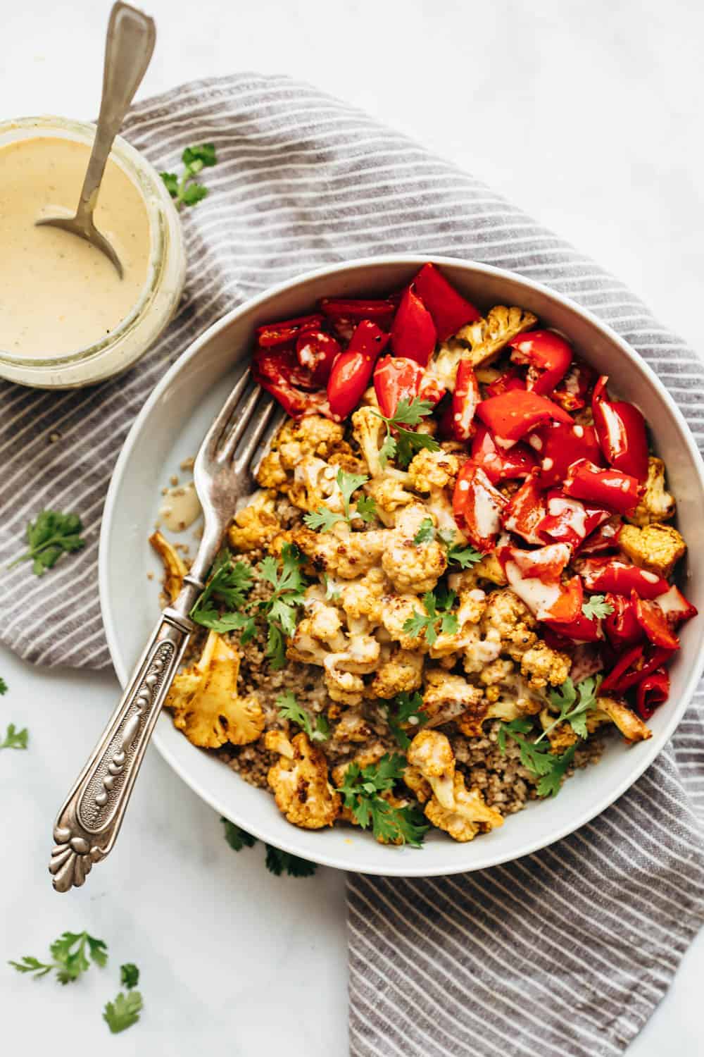Miso-Tahini Roasted Cauliflower Bowls