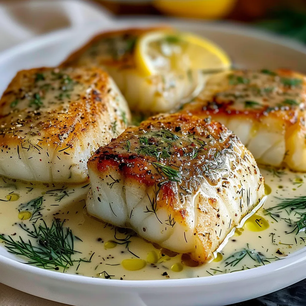 Lemon-Dill Cod with Asparagus and Lemon-Dill Sauce