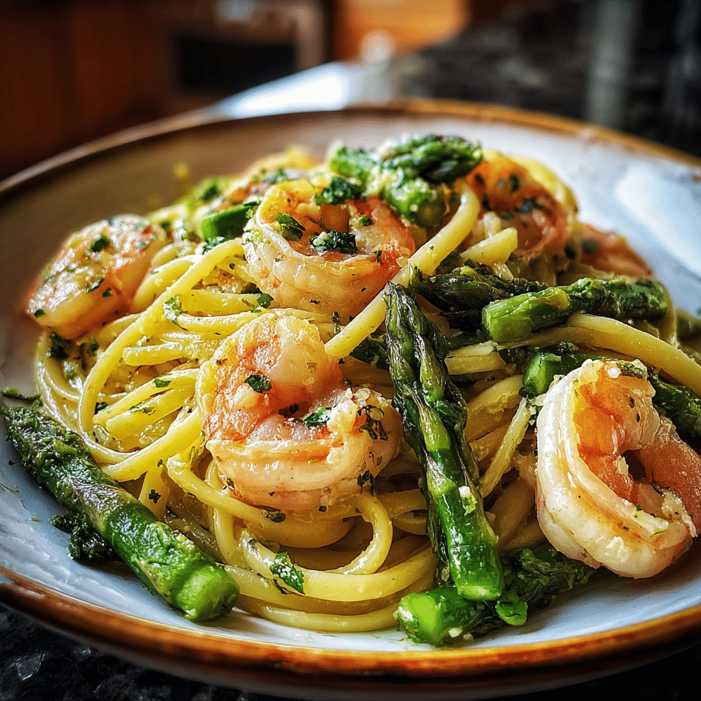 Lemon-Glazed Pasta with Shrimp and Asparagus