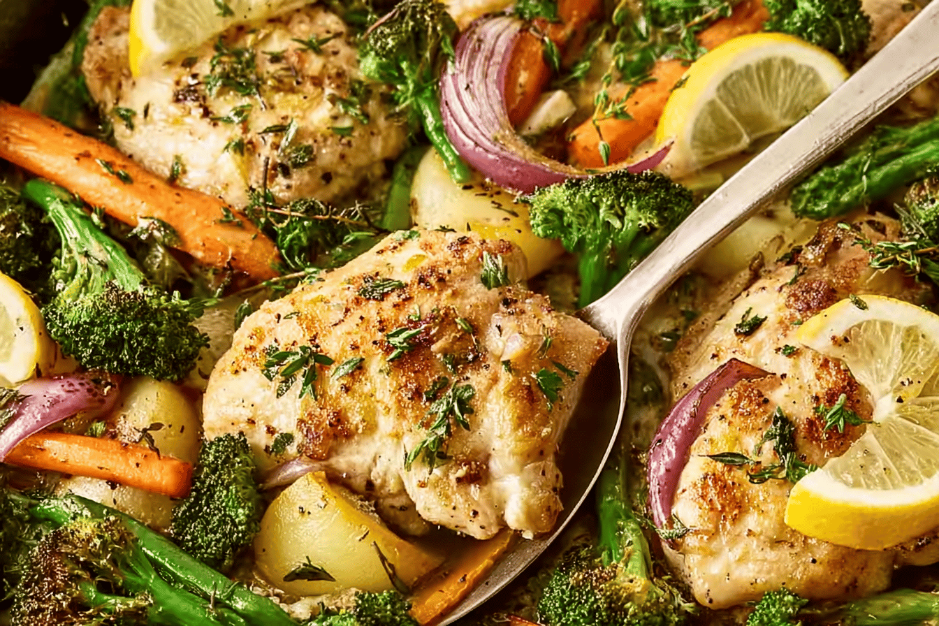 Sheet Pan Lemon-Garlic Chicken with Root Vegetables