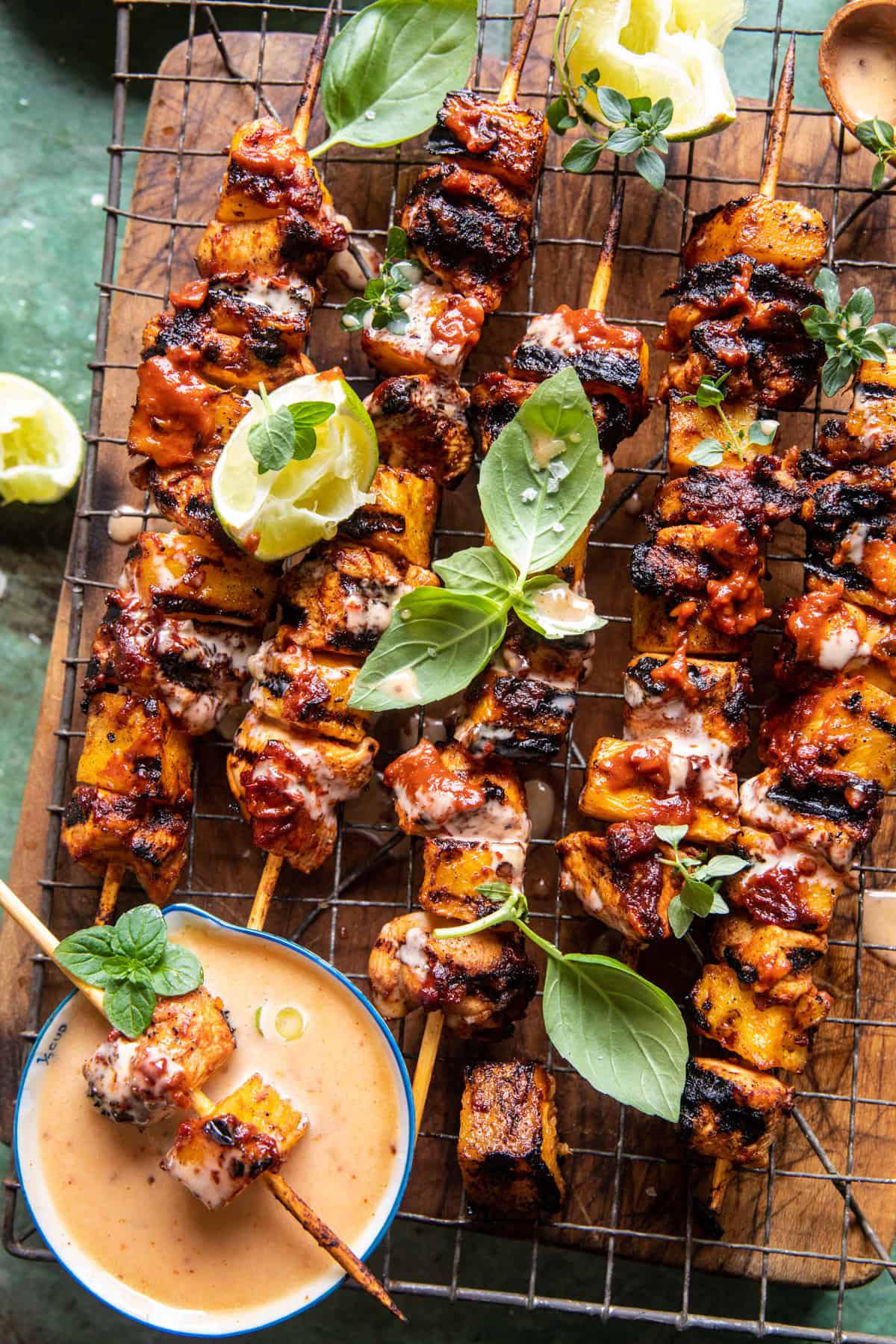 Grilled Pineapple and Sweet Potato Skewers with Coconut-Lime Glaze