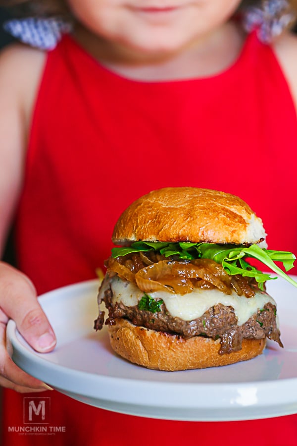 Two-Patty Burger with Caramelized Onions and American Cheese