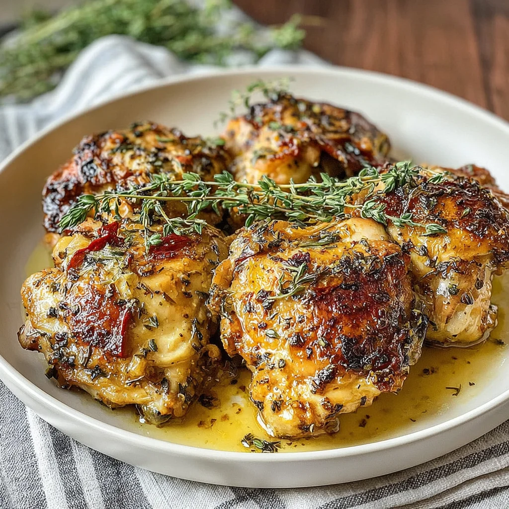 Sheet Pan Dijon Chicken Thighs with Thyme