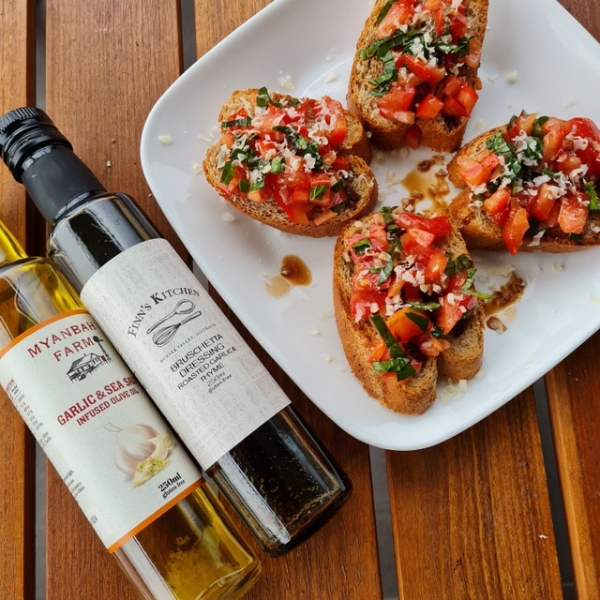 Sourdough Tomato Basil Bruschetta