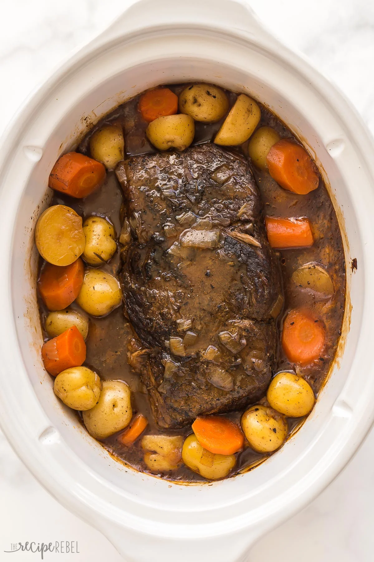 Slow-Cooked Beef Pot Roast with Carrots and Potatoes