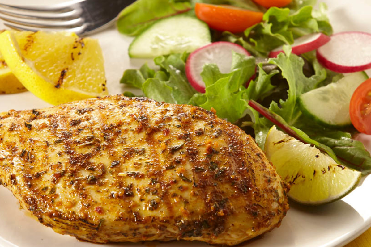 Grilled Citrus-Marinated Chicken with Fried Plantains