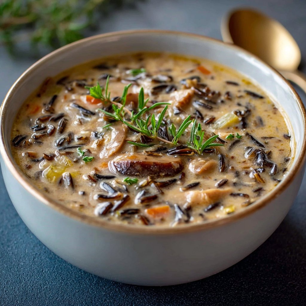 Slow-Simmered Wild Rice and Mushroom Soup