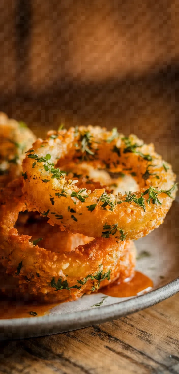 Baked Onion Rings with Herbed Olive Oil