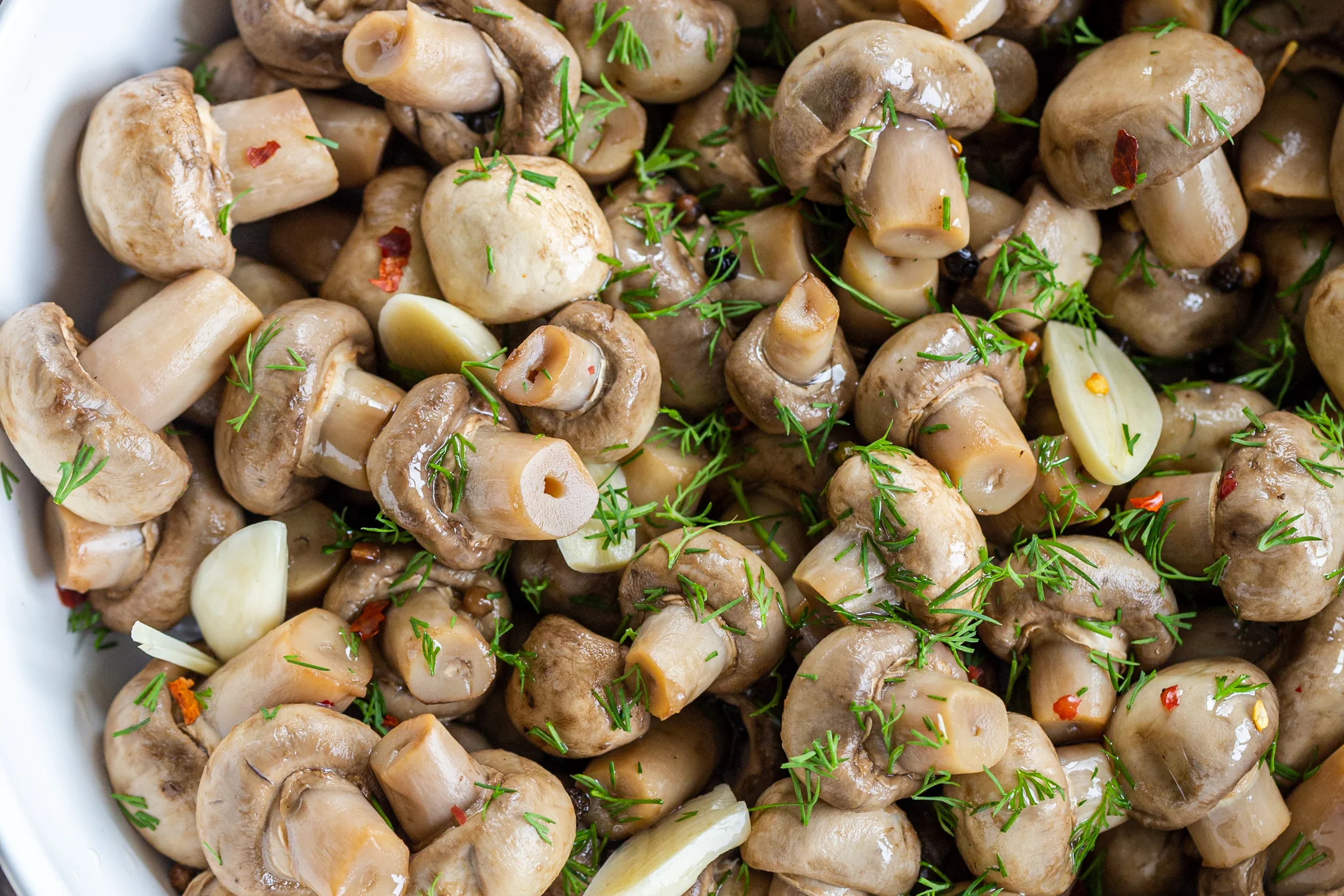 Whiskey-Spiked Pickled Mushrooms