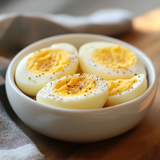 Hard-Boiled Eggs with Carrot and Radish Sticks