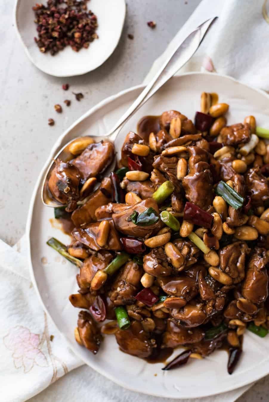 Stir-Fried Cashew Chicken in Kung Pao Sauce