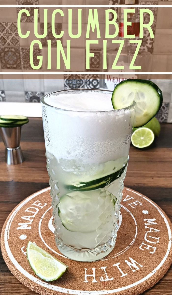 Shaken Cucumber-Basil Gin Fizz