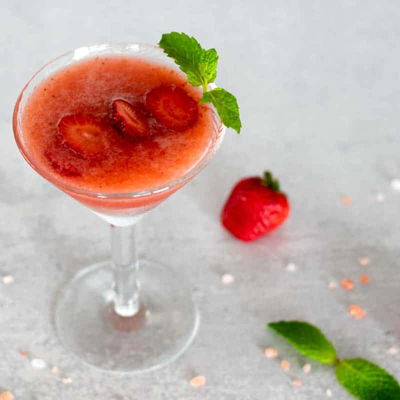 Muddled Strawberry Mint Fizz