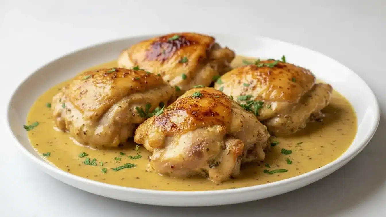 Pan-Seared Chicken Thighs with Dijon and Lemon