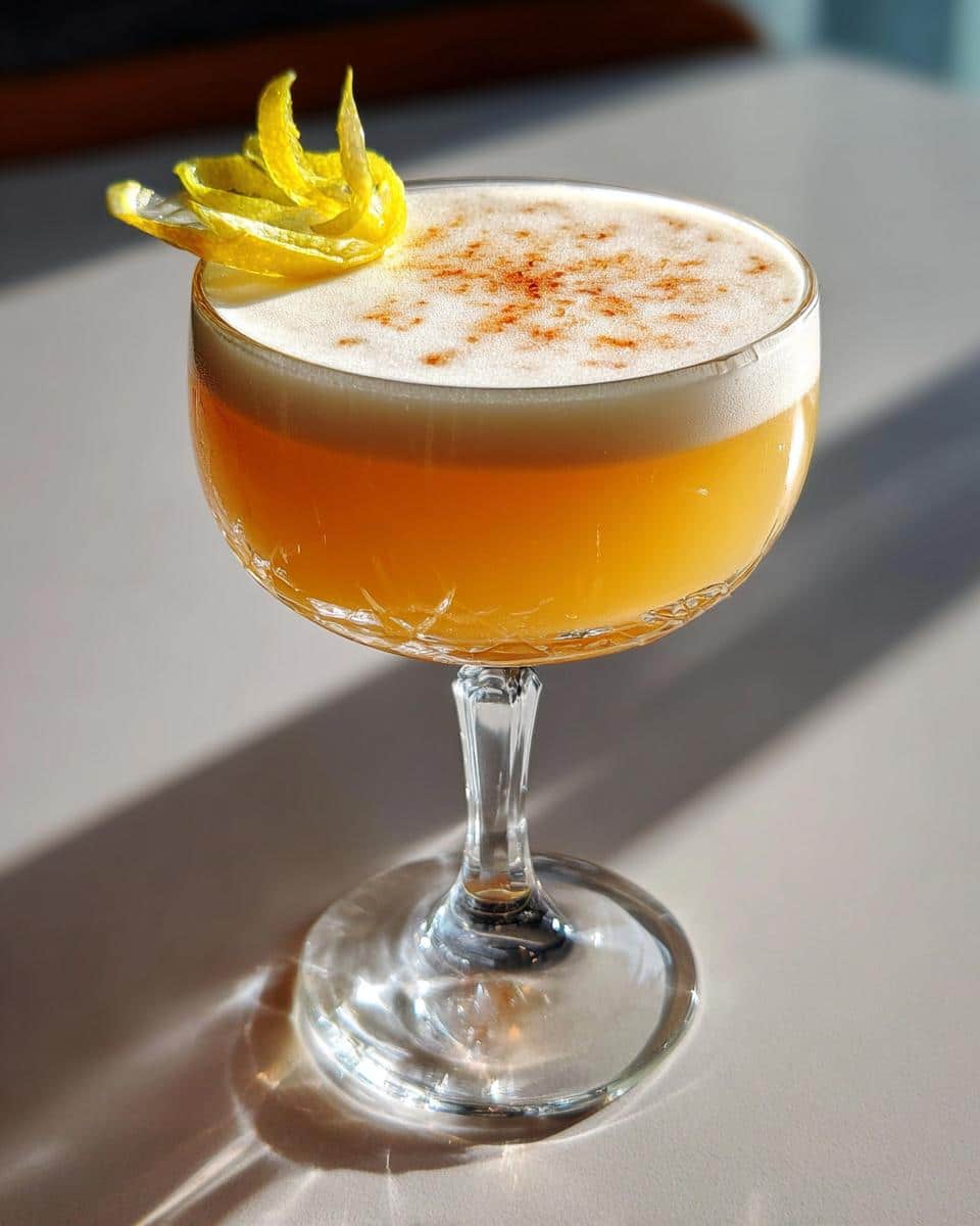Maple-Bourbon Sour with Egg White Foam