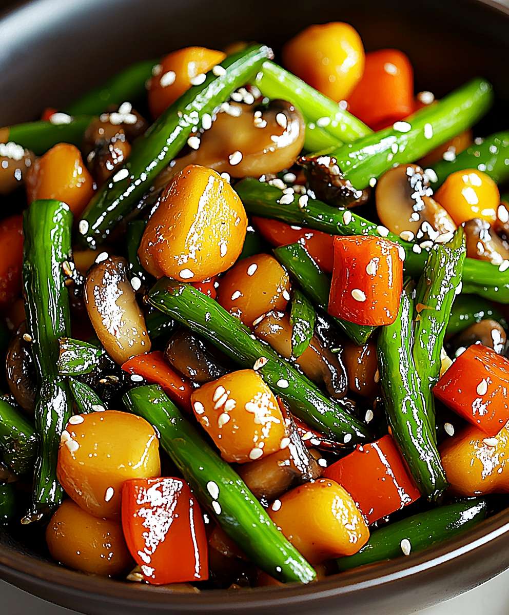Spring Vegetable Stir-Fry with Ginger-Sesame Sauce