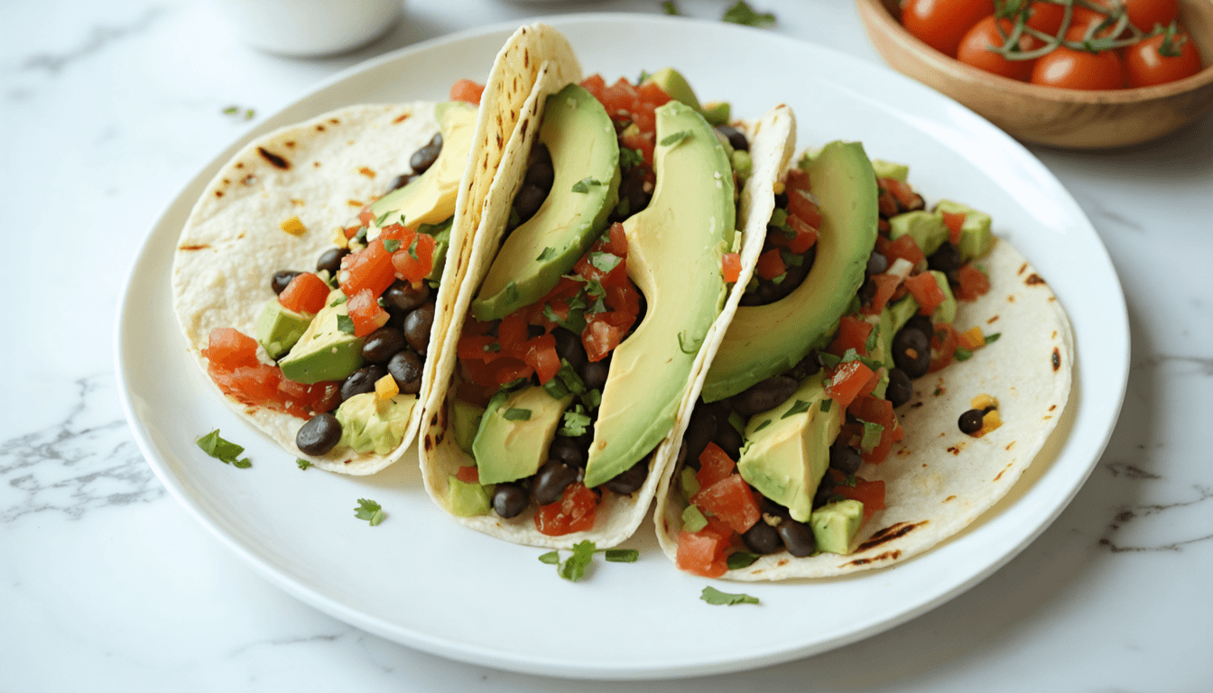 Smashed Avocado and Black Bean Breakfast Tacos