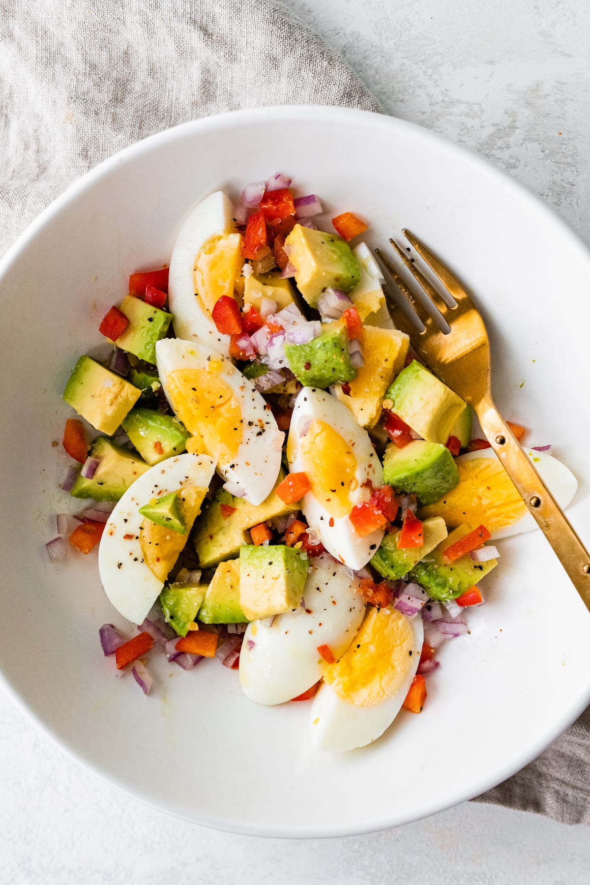 Avocado and Hard-Boiled Egg Salad with Lemon Vinaigrette