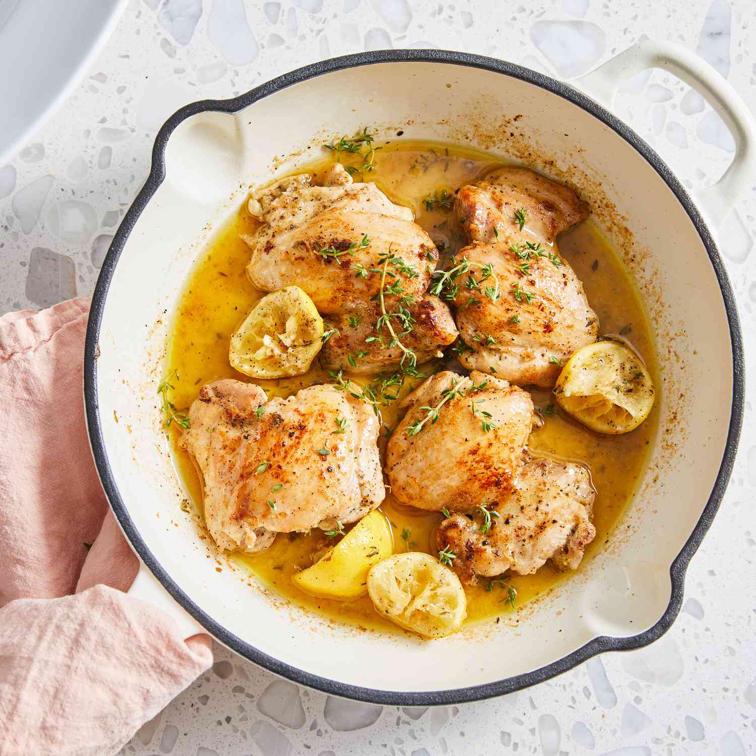 Lemon and Rosemary Braised Chicken Thighs